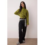 TRENDYOLMILLA ženski duks Twoaw22Hi0174, Maslinasto zelena-Zelena Cene