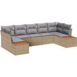  7-dijelni vrtni kauč set s jastucima Bež Poli ratan | shoptok.hr