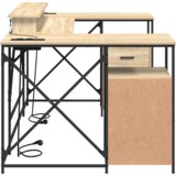 vidaXL Stol s ladicama s pohranom 182 x 101 x 87.5 cm Konstruirano drvo | shoptok.hr