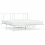 The Living Store Kovinski posteljni okvir z vzglavjem bel 200x200 cm - Posteljni Okvir, (21531818) | Shoptok.si