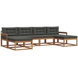  Set vanjskih sofa 6 kom. Prirodna i antracit Smeđa 329 x 162,5 x 73 cm | Shoptok.si