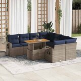 vidaXL 9-dijelni set vrtnih sofa od poliratana s jastucima sivi | shoptok.hr