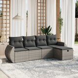 Maison Chic Seti vrtnega pohištva - Vrtna garnitura - Vrtni pohištvo set 5-delna z blazinami siv poli ratan, (21814213) | Shoptok.si