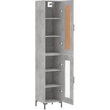  Visoka komoda siva betona 34,5x34x180 cm od konstruiranog drva Slike
