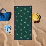 Ručnik za plažu Zebra, 150x150 cm, zelena