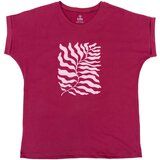 BRILLE Ženska majica kratkih rukava Flowers Currvy Fit, Roze