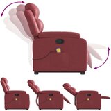  Masažni naslanjač s funkcijo vstajanja vinsko rdeče um. usnje, (20920828) | Shoptok.si