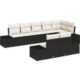  Set vrtnih kauča od 8 komada s jastučićima Crni Poli Ratan | shoptok.hr