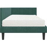 vidaXL Kutni okvir kreveta s madracem Tamnozelena 100 x 200 cm Baršun | shoptok.hr