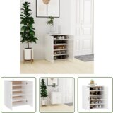 The Living Store Omarica za čevlje visok sijaj bela 60x35x70 cm iverna plošča - Omara Za Čevlje, (21744596) | Shoptok.si