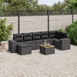  8-dijelni set vrtnih sofa od poliratana s jastucima crni | shoptok.hr