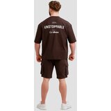 GymBeam muška oversized majica unstoppable brown
