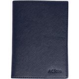 AC&Co / Altınyıldız Classics Men's Special Gift Boxed Navy Blue Faux Leather Handmade Passport Holder cene