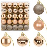  Set božićnih kuglica 100 kom. Ružičasto zlatni 4 cm Polistiren | shoptok.hr