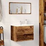 vidaXL Kopalniška omarica star les 60x38,5x45 cm inženirski les | Shoptok.si