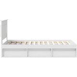  Konstrukcija postelje Bela 100 x 200 cm Masivno borovo les, (5000103705) | Shoptok.si