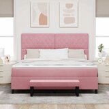  Krevet s opruga kutije Ružičasta 200 x 180 cm Baršun | shoptok.hr