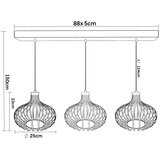 Globo 33370319 - Luster na sajli MATEO 3xE27/40W/230V bež | Eponuda.com