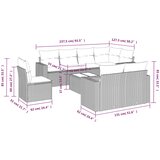  9-dijelni set vrtnih sofa od poliratana s jastucima svjetlosivi | shoptok.hr