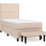 vidaXL Krevet s oprugama i madrac cappuccino 90x200 cm od umjetne kože | shoptok.hr