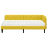 vidaXL Kotna postelja z vzmetnico Rumena 100 x 200 cm Žamet | Shoptok.si