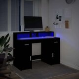 vidaXL Radni stol s LED svjetlima crni 120x55x91 cm konstruirano drvo | shoptok.hr