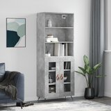vidaXL Visoka komoda betonsko siva 69,5x34x180 cm inženirski les Cene