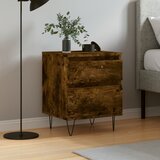  The Living Store Nočna omarica dimljen hrast 40x35x50 cm inženirski les - Nočna Omarica, (21500610) | Shoptok.si