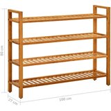 vidaXL stalak za obuću s 4 police 100x27x80 cm od masivne hrastovine | shoptok.hr