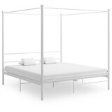 Maison Chic Posteljni okvir - Dvoposteljna postelja - Zakonska postelja z ogrodjem za baldahin bel kovinski 180x200 cm, (21695166) | Shoptok.si