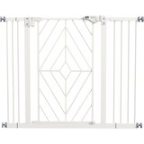 PawHut 74-100 cm pasja stopniščna vrata z avtomatskim zapiranjem vrat, bela, (5000240226) | Shoptok.si