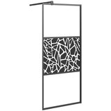 Furnova Pregrada za tuš 80x195 cm ESG steklo s kamnitim dizajnom črna, (21917974) | Shoptok.si
