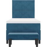  Postelja z vzmetnico z vzmetnico Temno modra 90 x 200 cm Žamet, (5000128265) | Shoptok.si
