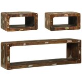  Set TV komoda s policom 3 pcs Šareni Čvrsto drvo iz reciklaže | shoptok.hr