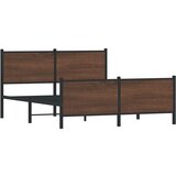 Metalni okvir kreveta bez madraca smeđa boja hrasta 150x200 cm | shoptok.hr