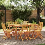 vidaXL Sklopive vrtne stolice 8 kom 36x46x86 cm Masivno drvo bagrem | shoptok.hr