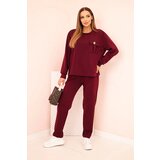 Kesi Włoski Women's set buttercream sweatshirt and pants with elastic plum | shoptok.hr