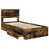  Krevetna konstrukcija Dimljeni hrast i srebrna 75 x 190 cm | shoptok.hr