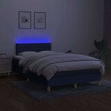  Box spring postelja z vzmetnico LED modra 120x200 cm blago | Shoptok.si