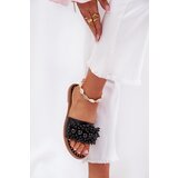 Boto Women's Flat Sandals With Decorative Beads Black Aricca | Shoptok.si