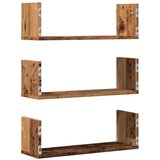  Zidne police 3 kom boja staro drvo 58x18x18cm konstruirano drvo | Eponuda.com