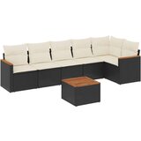  7-dijelni set vrtnih sofa od poliratana s jastucima crni | shoptok.hr