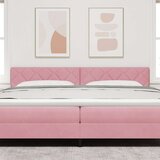 vidaXL Žeja s kristalnim blokovnim dizajnom Roza 200 cm Žamet, (22008535) | Shoptok.si