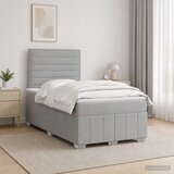  LED okvir za krevet s madracem Svjetlosiva 120 x 190 cm Tkanina | shoptok.hr