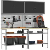  Set radnog stola 8 kom. Crna i Siva Čelik s prahom premazan | shoptok.hr