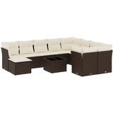  11-dijelni set vrtnih sofa od poliratana s jastucima smeđi | shoptok.hr