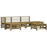  The Living Store Vrtna garnitura 6-delna impregnirana trdna borovina - Vrtna Sedežna Garnitura, (21443279) | Shoptok.si