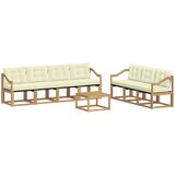 vidaXL Zunanja garnitura za sedenje z blazino 8 pcs Bela in krem, (5000280383) | Shoptok.si