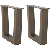 noge jedilne mize v-oblika 2 kosa naravno jeklo 40x(30-31,3) cm | Shoptok.si