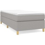  Box spring postelja z vzmetnico svetlo siva 80x200 cm blago, (20724904) | Shoptok.si